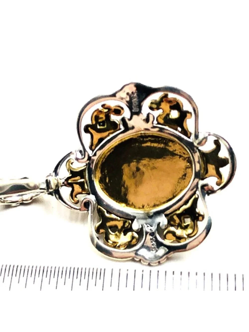 Carolyn Pollack Labradorite Brass Sterling Silver Pendant Enhancer - Picture 2 of 3